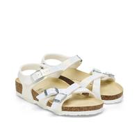 BIRKENSTOCK KUMBA KIDS SHINY LIZARD WHITE SANDALI INCROCIATI DONNA BAMBINA