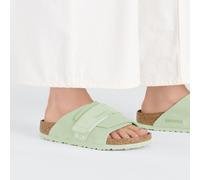 BIRKENSTOCK KYOTO GREEN WHITE SIENNA RED BASALT CIABATTE PELLE SCAMOSCIATA CALZA