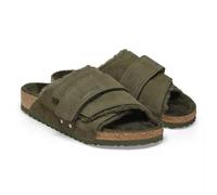 BIRKENSTOCK KYOTO SHEARLING BLACK THYME CIABATTE PELLE CON PELO NERO VERDE