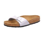 Birkenstock, Madrid Birko-Flor, Sandali, Unisex - Adulto, Argento, 37 EU (Normale)