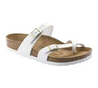 BIRKENSTOCK - Mayari Birko-Flor - Sandalo da donna, Bianco (Brevetto bianco.), 40/41 EU