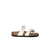 BIRKENSTOCK MAYARI FLOWER EMBELLISHMENT Ciabatta donna bianca in pelle 37