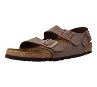 Birkenstock Classic Milano Birko-Flor Softfootbed - Sandali unisex - adulto, Marrone (Mocca Nubuk), 45 (Stretta)