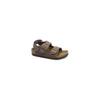 Birkenstock Milano AS Kids 1029474 Mocca Marrone Sandali Bambino Fibbie Strappo Pelle 24