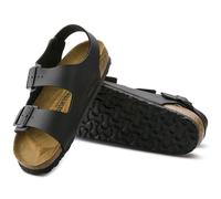 BIRKENSTOCK MILANO BLACK SANDALI UOMO DONNA UNISEX CALZATA LARGA NERO