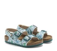BIRKENSTOCK MILANO HL KIDS BIG DINO LIGHT BLUE SANDALI BAMBINO STRAPPO DINOSAURI