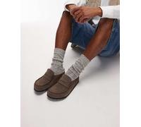 Birkenstock - Naples - Mocassini avvolgenti in camoscio grigio cemento 42