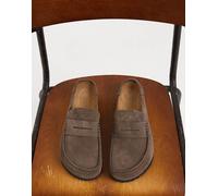 Birkenstock - Naples - Mocassini avvolgenti in camoscio grigio cemento 46