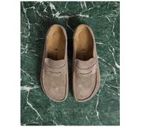 Birkenstock - Naples - Mocassini avvolgenti regular fit in camoscio color tortora-Neutro 38