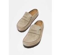 Birkenstock - Naples - Mocassini unisex avvolgenti in camoscio color talpa-Neutro 42