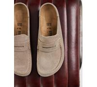 Birkenstock Naples mocassino in suede rivestito taupe-Neutro 35