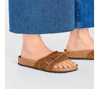 BIRKENSTOCK OITA BRAIDED MINK CIABATTE INTRECCIATE IN PELLE SCAMOSCIATA MARRONE