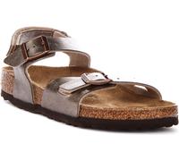 Birkenstock Rio Plain Sandali Ragazze Slitta Taupe Fit Stretto UK 3.5