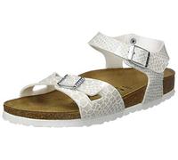 Birkenstock Rio - Sandali con chiusura sul retro Bambina, Bianco (Noir Magic Snake White Noir White), 24 EU