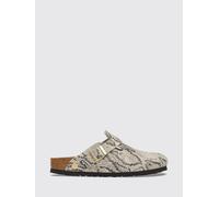 BIRKENSTOCK Sabot Boston in pelle scamosciata con stampa pitone e cinturino 40 Beige