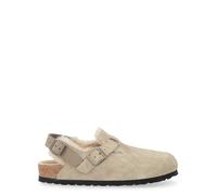 Birkenstock Sabot Tokio in Suede E Pelliccia Color Taupe, Taglia: 40