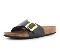 Birkenstock Sandali Donna, Modello Catalina, Tomaia in Birko-Flor, Apertura Slip-on, Fibbia in Metallo, Interno in Cuoio, Soletta in Sughero, Suola in Eva, Calzata Stretta, Colore Nero