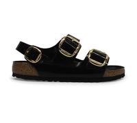 BIRKENSTOCK Sandali unisex Milano Big Buckle Natural Leather, High Shine Black, 37 EU