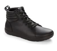 BIRKENSTOCK Scarpa professionale con lacci alla caviglia, classe di protezione 02, resistente all'olio e alla benzina, antistatica, tomaia in pelle, modello QO 700 1011250, Nero , 40 EU