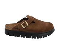 Birkenstock Scarpe Donna Sabot Boston PAP Chunky in Suede Dark Tea/Black Taglia Scarpa: 40