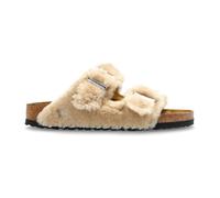 Birkenstock, ,Shoes ,Donna ,Beige ,38 EU Arizona Shearling Rivet Logo slides