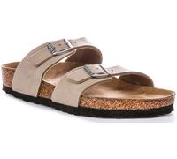 Birkenstock Sydney Bs Slide Doppia Fibbia Sandalo Da Donna In Taupe UK 4 - 8