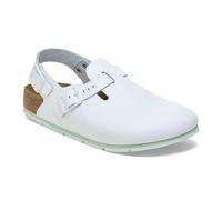 Birkenstock Tokio Pro - Pantofole da uomo e donna, in pelle, certificate secondo la norma EN ISO 20347:2145, scarpe professionali per medicina, gastronomia e servizio, bianco, 43 EU