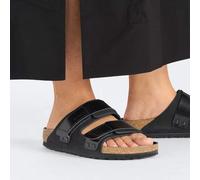 BIRKENSTOCK UJI BLACK HIGH SHINE LEATHER CIABATTE PELLE LUCIDA NERO