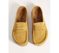 Birkenstock unisex sabot Naples in camoscio marrone sughero-Giallo 43