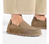 BIRKENSTOCK UTTI SLIP ON MOCASSINO GRAY TAUPE SUEDE LEATHER SCARPE PELLE SCAMOSC