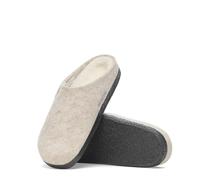 BIRKENSTOCK ZERMATT SHEARLING EGGNOG PANTOFOLE LANA CON PELO CALZATA STRETTA