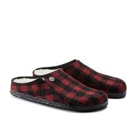 BIRKENSTOCK ZERMATT SHEARLING PLAID RED PANTOFOLE SCOZZESI ROSSE CALZATA LARGA