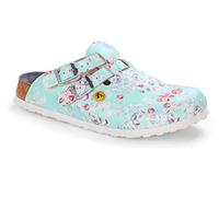 Birkenstock Zoccoli da Donna Kay ESD Birko-Flor - Flowers Fields Mint - Slim EU 39