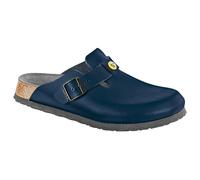 BIRKENSTOCK Boston - Scarpa unisex Boston antistatica/pelle naturale, taglia 39, plantare normale, Blu, 45 EU