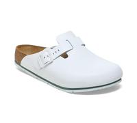 BIRKENSTOCK Zoccoli in pelle Boston Pro - Scarpe da lavoro certificate di alta qualità per medicina, gastronomia e servizio, bianco, 42 EU