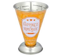 Birkmann, bicchiere graduato, colore arancione, lamiera stagnata, diametro 11 cm, altezza 14,5 cm