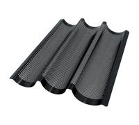 Birkmann, Bread Buddies, 331006 - Stampo per baguette perforato in acciaio al carbonio per 3 baguette con rivestimento antiaderente e idea ricette