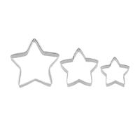 Birkmann, set di 3 tagliapasta a forma di stella, per tagliare e decorare biscotti, marzapane e fondente, in acciaio inox, lavabili in lavastoviglie