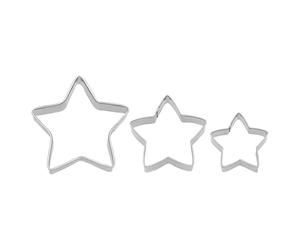 Birkmann, set di 3 tagliapasta a forma di stella, per tagliare e decorare biscotti, marzapane e fondente, in acciaio inox, lavabili in lavastoviglie