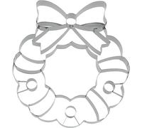 Birkmann - Stampino XXL per biscotti a forma di corona di Natale, per decorare biscotti, marzapane, fondente, acciaio inossidabile, lavabile in lavastoviglie, dimensioni: 18 cm
