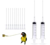 BIRLOZA 10 Pz Alimentatore Pappagalli, Inclusa 1 Siringa da 10 ml, Pratico Strumento per Nutrire Pappagalli, Piccioni e Passeri, Materiale Plastico Sicuro e Facile da Pulire