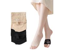 BIRLOZA 2 Paia Calzini a Punta Aperta Donna, Calzini Mezzi in Pizzo con Cuscinetto in Cotone Cloud, Calzini Antiscivolo Separadita, Fantasmini Invisibili per Sandali, Tacchi Alti e Scarpe Basse