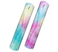 BIRLOZA 2 PCS Righello Flessibile, Infrangibile e Pieghevole, per Bambini, Scuola, Ufficio e Casa (20cm) (Colorato e Trasparente)