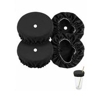BIRLOZA Copri Bevande Scrunchie, Antidroga Fascia per Capelli, Antiversamento, Protezione contro Gocce Ko, Coperture per Bevande per Feste e Festival in Sicurezza (Nero)(4pcs)