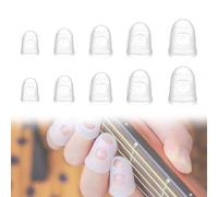 BIRLOZA de protège-doigts en Silicone de qualité supérieure antidérapants et respirants Support de doigt de Guitare antidérapant pour Guitare Ukulélé Taille 5 Tailles,Transparent