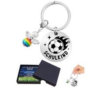 BIRLOZA Idee Regalo per Primo Giorno di Scuola Bambini, Portachiavi con Calcio e Angelo Custode, Regali per Inizio Scuola 2026, Portafortuna per Bambini Appassionati di Calcio