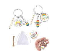 BIRLOZA Portachiavi Angelo Custode con Biglietto di Ringraziamento, Idea Regalo di Addio per Maestra, Educatrice, Insegnante, Asilo Nido, Portafortuna