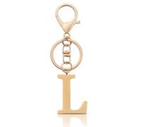 BIRLOZA Portachiavi da donna Portachiavi con iniziali con lettere dorate regalo per donne(L)