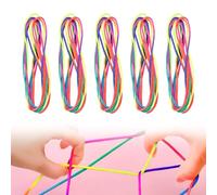BIRLOZA Rainbow Rope Gioco del Dito della Stringa Cats Cradle String Finger String Game Ropes Gioco Catena Giocattoli