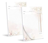 BIROYAL 2 pezzi To Do Listen Block - Agenda giornaliera A5 con 100 fogli da strappare - To Do Liste - Blocco note per elenchi, note e liste della spesa, accessori per ufficio